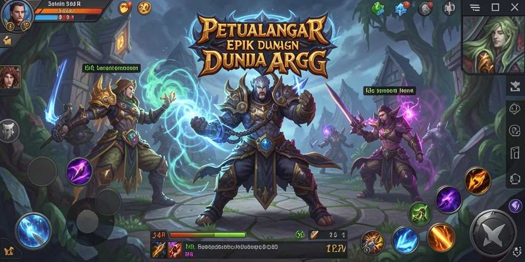 Tampilan gameplay epik dengan pertarungan yang mendebarkan di 34R.