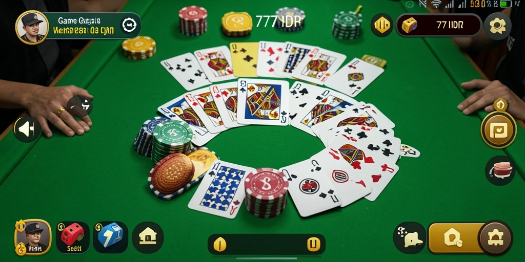 Screenshot gameplay Gaple 777IDR yang menampilkan suasana permainan.