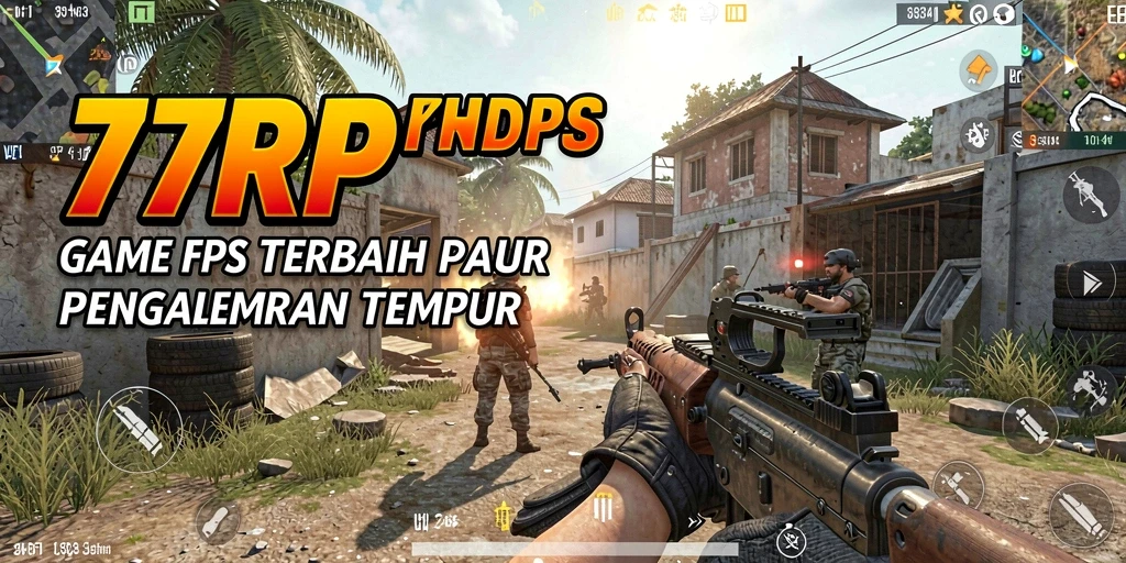 Screenshot gameplay 77RP menunjukkan aksi menembak yang seru.