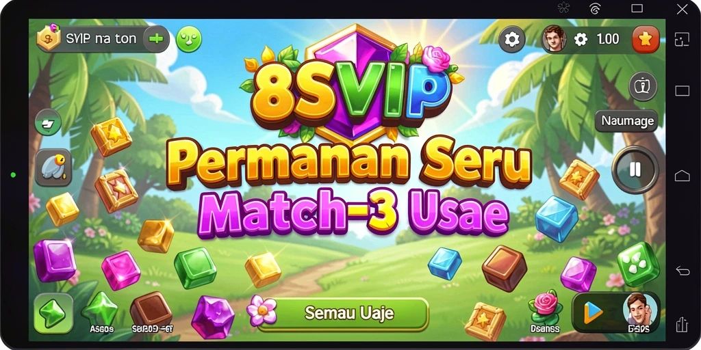 Screenshot gameplay 8SVIP yang menunjukkan aksi Match-3 seru.