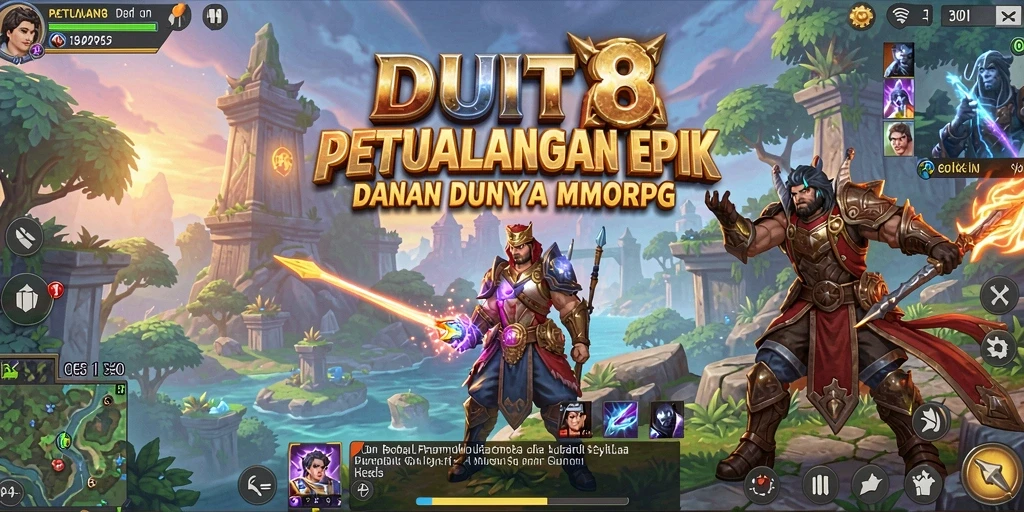 Tampilan gameplay yang menakjubkan dalam DUIT8, menunjukkan petualangan MMORPG yang seru.
