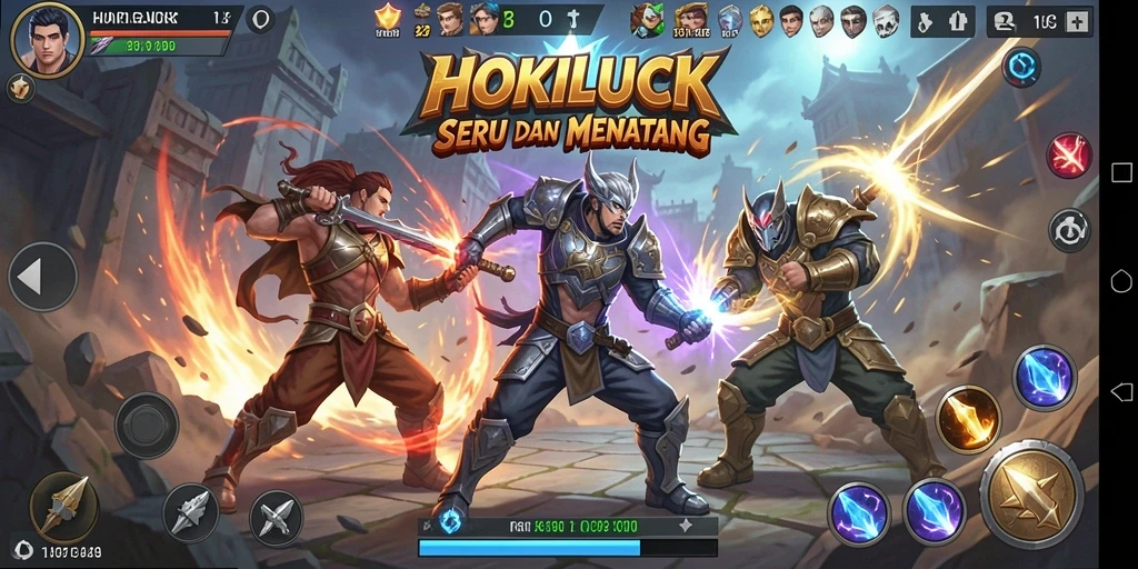 Tampilan aksi pertarungan epik di HOKILUCK.