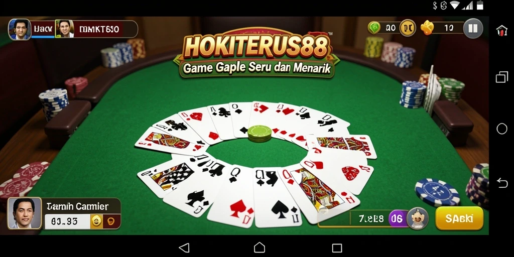 Tampilan gameplay HOKITERUS88 dengan suasana bermain Gaple yang seru.