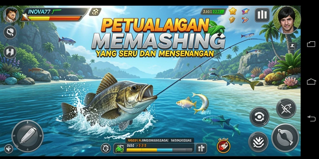 Tampilan gameplay menarik dari INOVA77 dengan momen memancing yang seru.