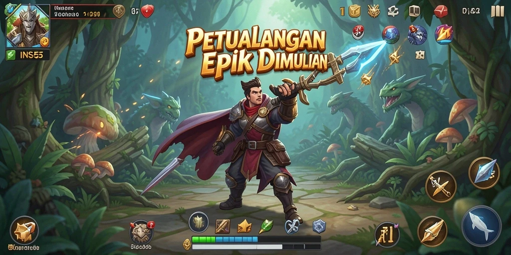 Screenshot gameplay <strong>INS55</strong> menunjukkan aksi petualangan seru dengan grafis menakjubkan.