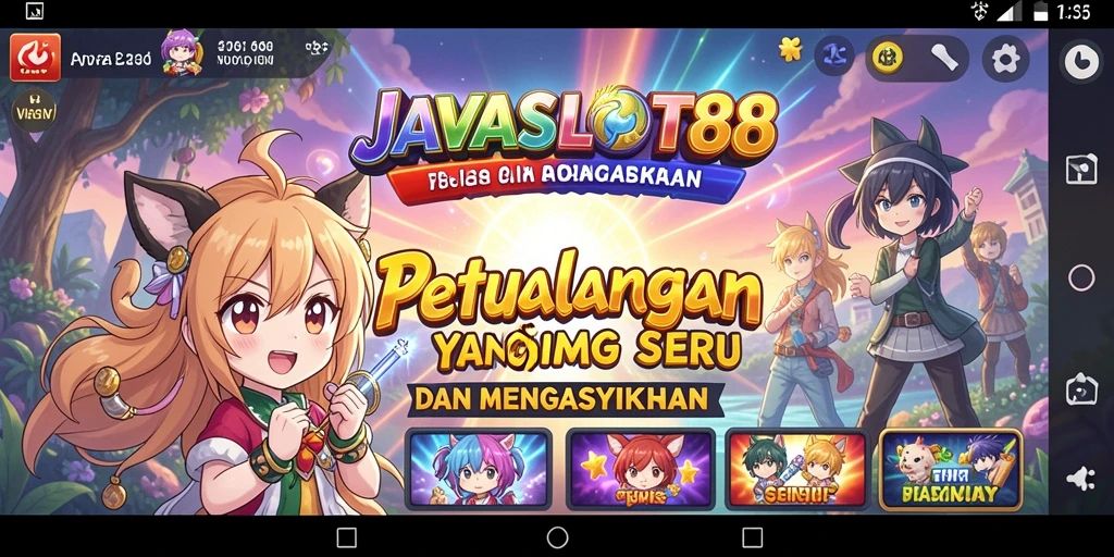 Gameplay JAVASLOT88 menunjukkan karakter Anime yang dinamis dan penuh warna.