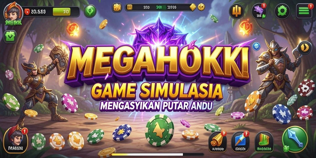 Tampilan gameplay seru dalam MEGAHOKI yang memukau.