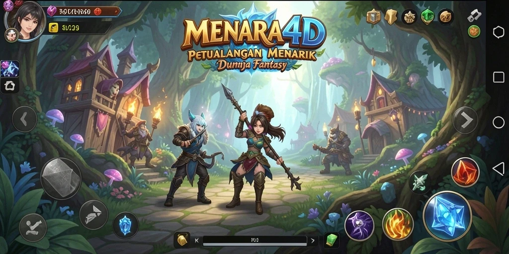 Screenshot MENARA4D menampilkan grafik menawan dalam dunia petualangan.