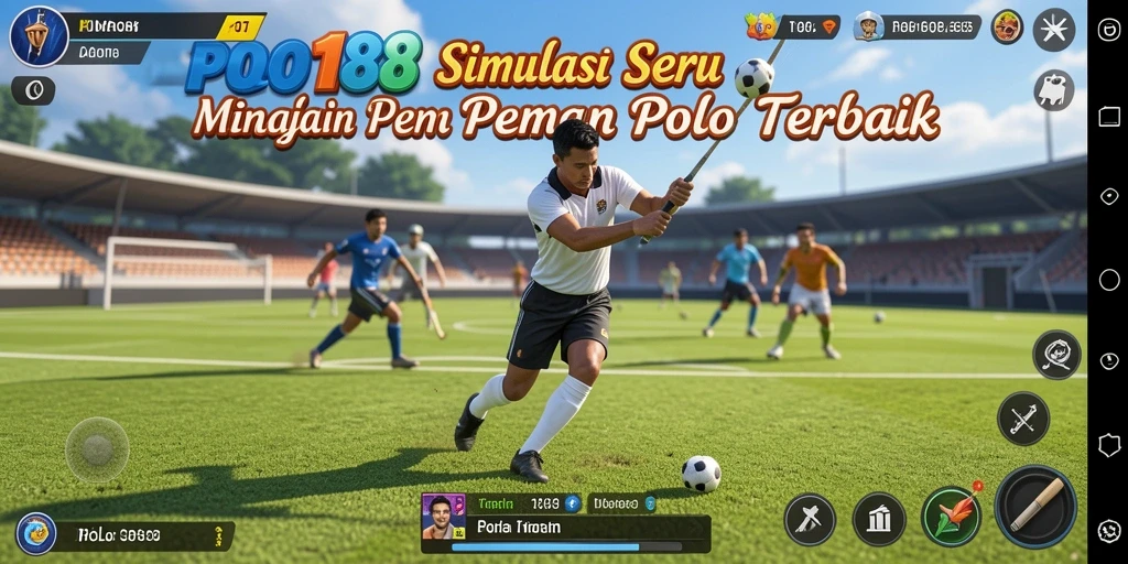 Tampilan seru dari gameplay POLO188 yang menggambarkan pertandingan polo.