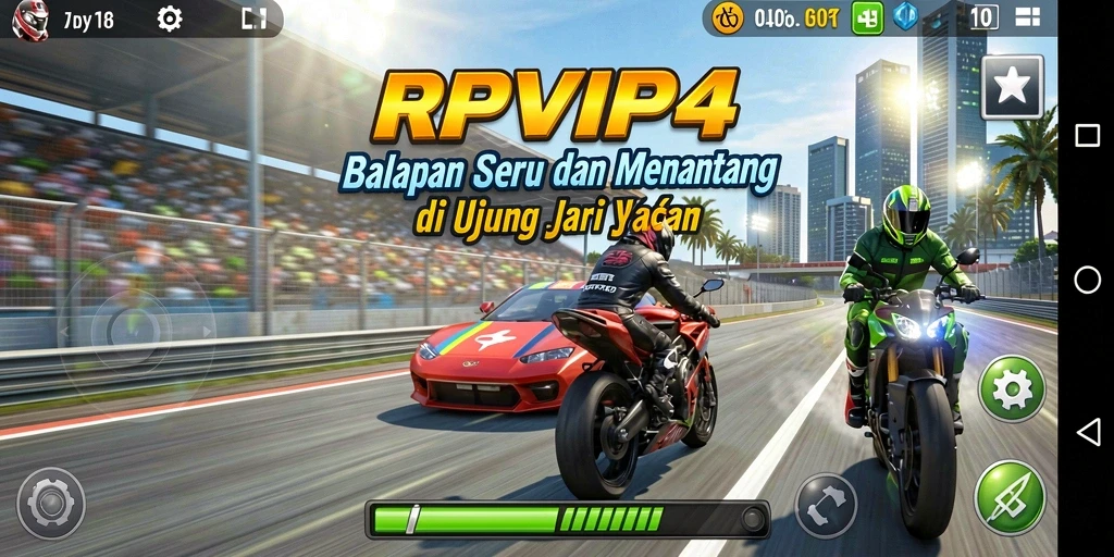 Gameplay Racing seru dan grafis menakjubkan di RPVIP4.