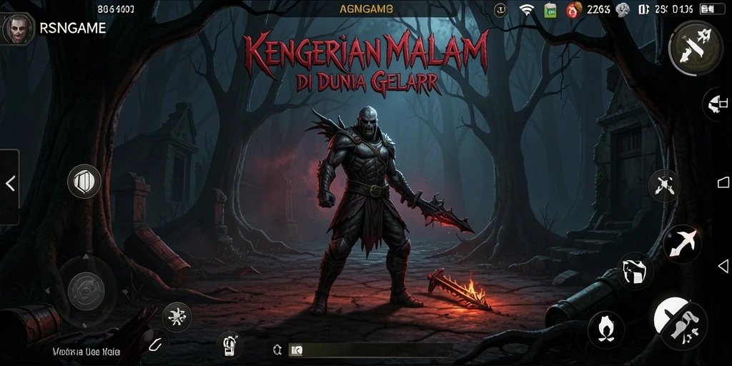 Tampilan gameplay RSNGAME dengan suasana horor yang menegangkan.
