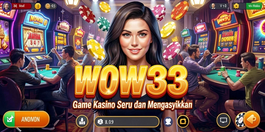 Tampilan seru gameplay Kasino di WOW33 dengan berbagai pilihan permainan.